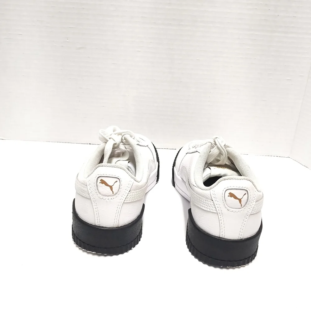 Puma Classic White Sneakers Black Soles | Leather Low-Top Casual Shoes